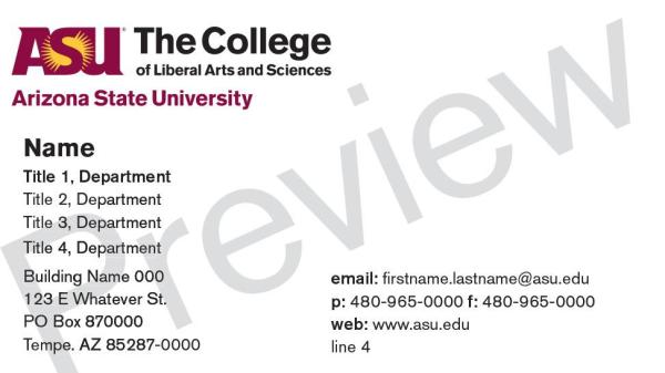 The College business card preview