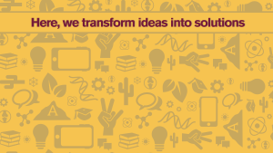 Here, we transform ideas into solutions business card example